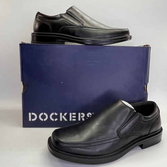 Dockers Edson Mens Black Dress Shoes Slip On Size 8M Formal Business Loafers - Picture 1 of 15